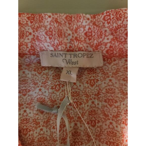 NWT St Tropez West red white swimsuit cover up tunic - XL - Picture 3 of 5